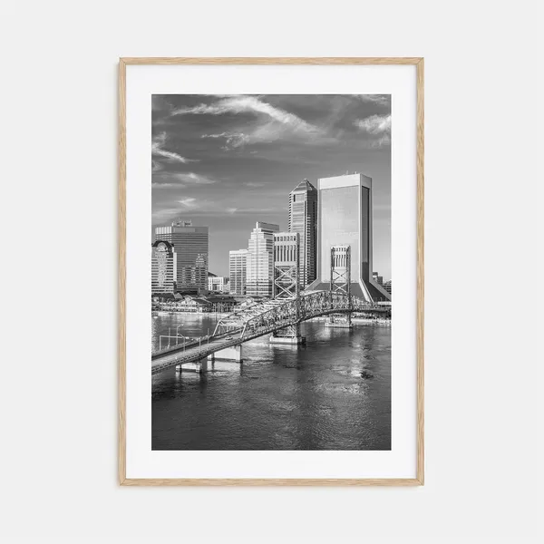 Jacksonville Black And White Travel Poster Print