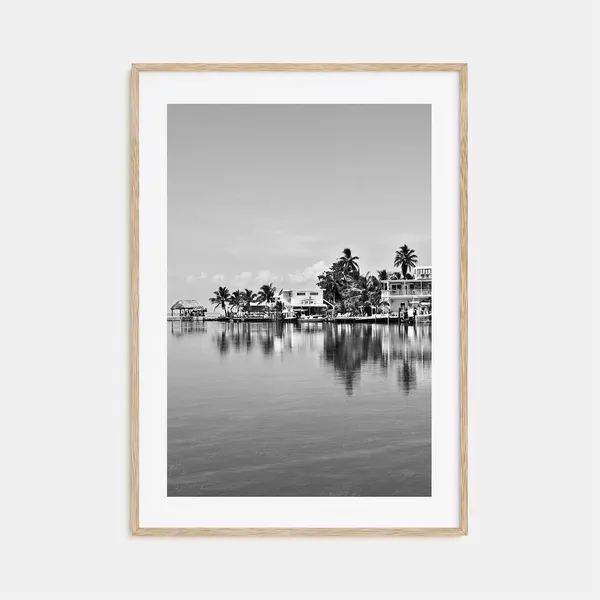Key West Black and White Travel Poster Print