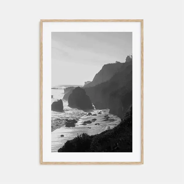 Malibu Black And White Travel Poster Art Print