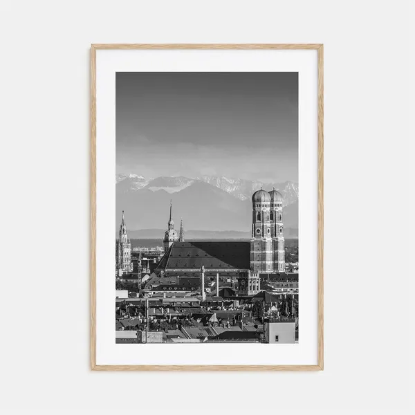 Munich Travel Poster, Black and White Wall Art