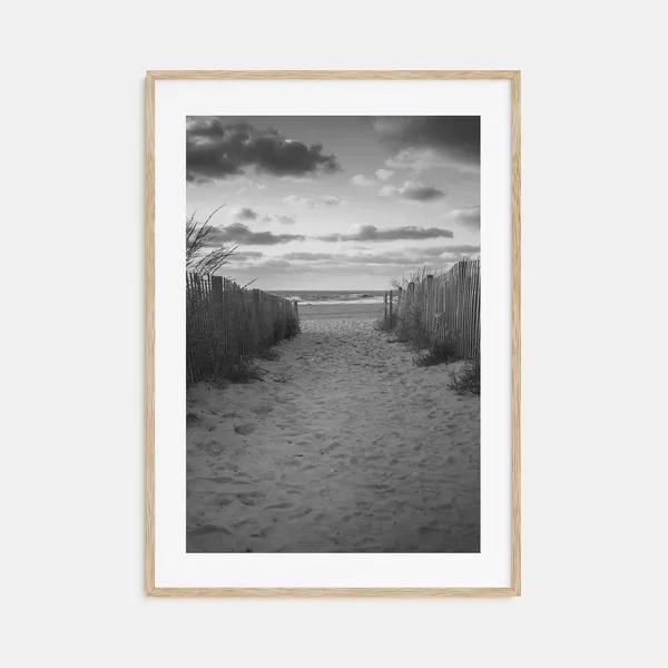 Ocean City Travel Poster, Maryland Black and White