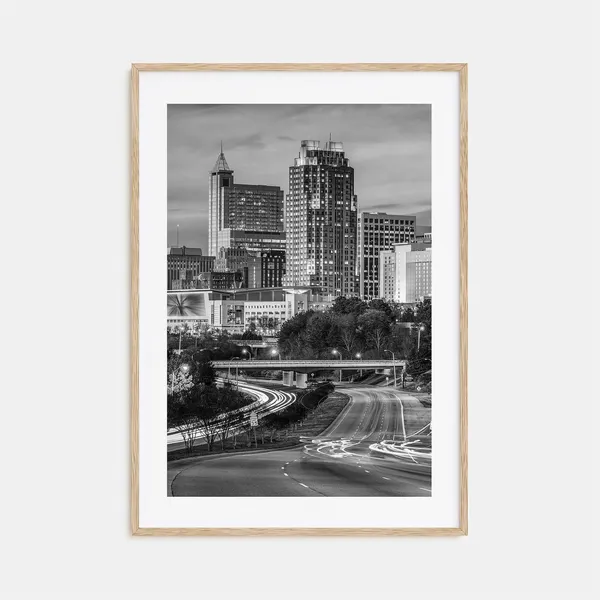 Raleigh Black And White Travel Poster Print