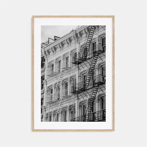 SoHo New York City Travel Poster, Black and White