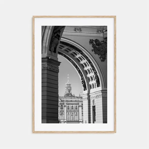 St Petersburg Black And White Travel Poster Print
