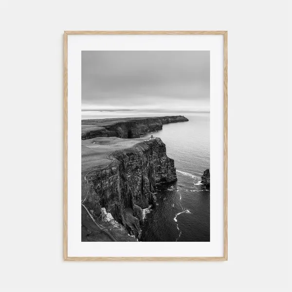 Sunset Cliffs Black and White Travel Poster