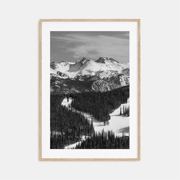 Vail Black and White Travel Poster, Map Art Print