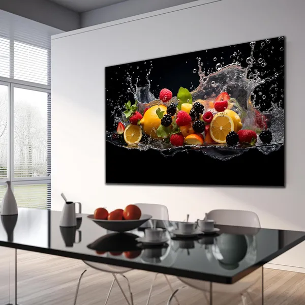 Fruits Splash Kitchen Art Print, Housewarming Gift