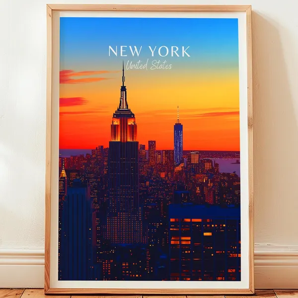 New York Travel Poster, USA City Wall Art
