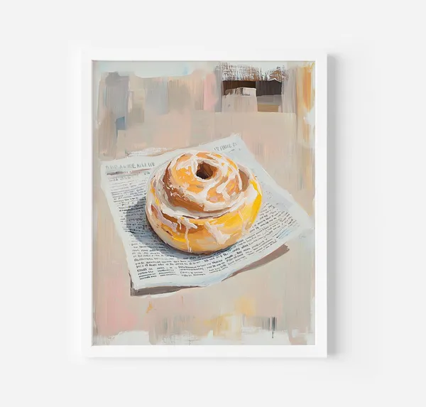 Cinnamon Roll Retro Kitchen Art Print
