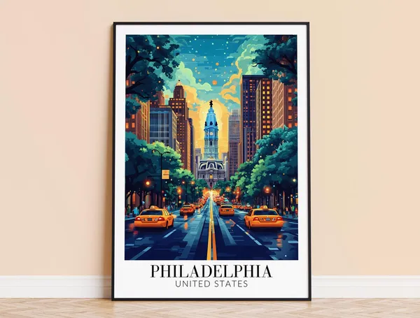 Philadelphia Travel Poster, Home Decor Print