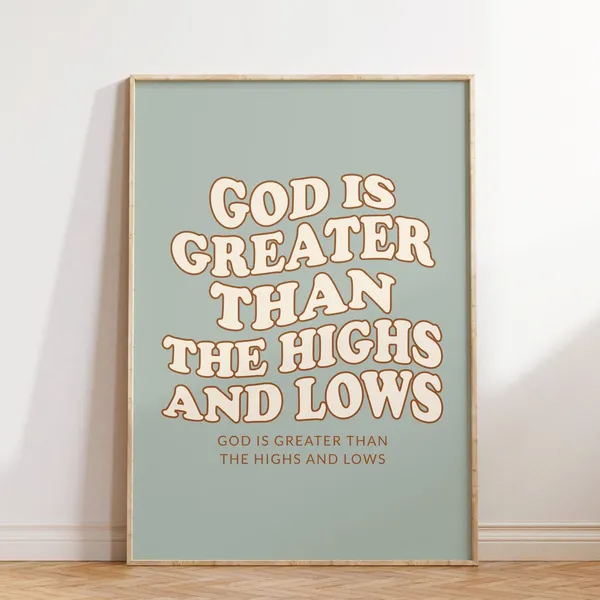 Retro Christian Bible Verse Faith Wall Art Print