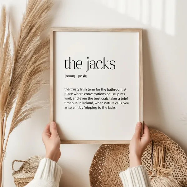 The Jacks Irish Print Room Art, Minimalist Typography
