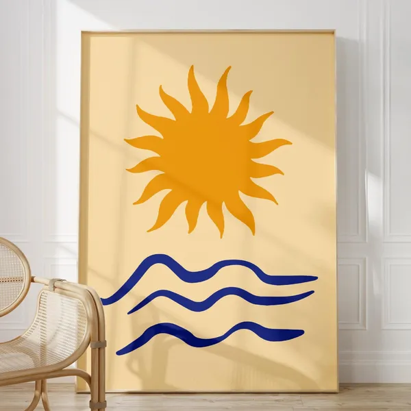 Sun and Sea Abstract Coastal Art Print