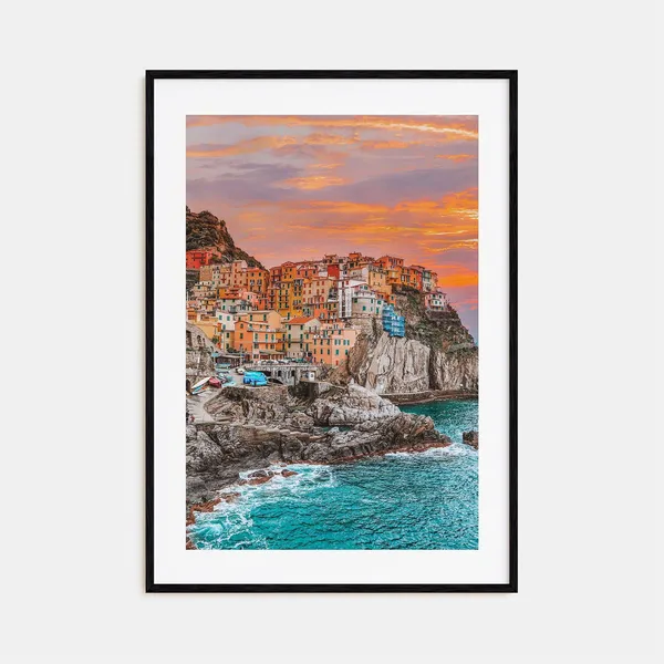 Cinque Terre Colorful Travel Poster, Street Map Art
