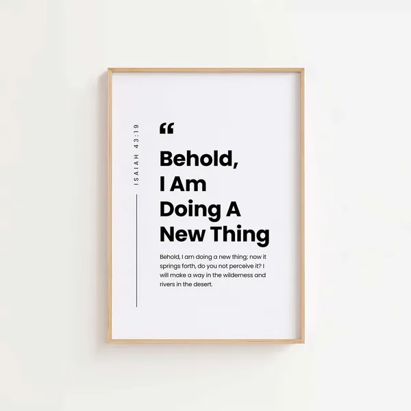 Isaiah 43:19 Bible Verse Art Print, Christian Home