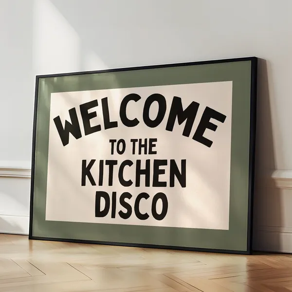 Welcome to the Kitchen Disco Retro Art Print