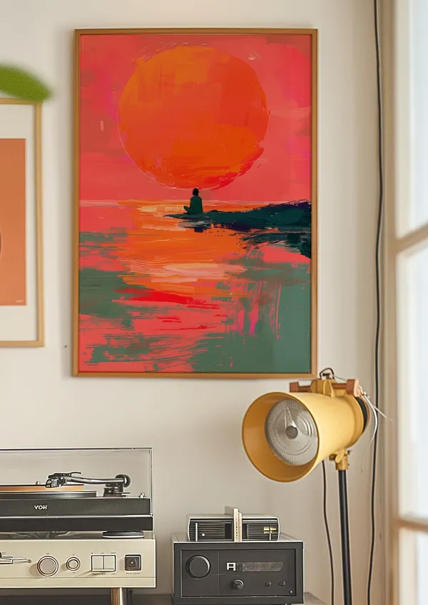 Matisse Sunset Poster, Retro Kitsch Kitchen Art Print