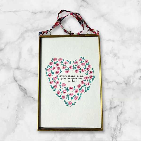 Rose Heart Vintage Typed Quote Art Print