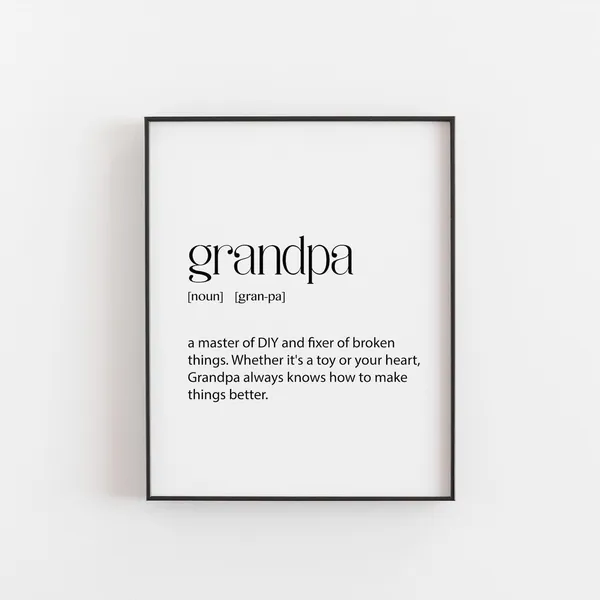 Grandpa Definition Print, Funny Gift For Grandfather