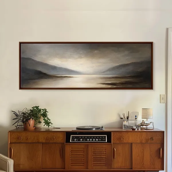 Moody Seascape, Modern Cloudy Day Wall Art Print