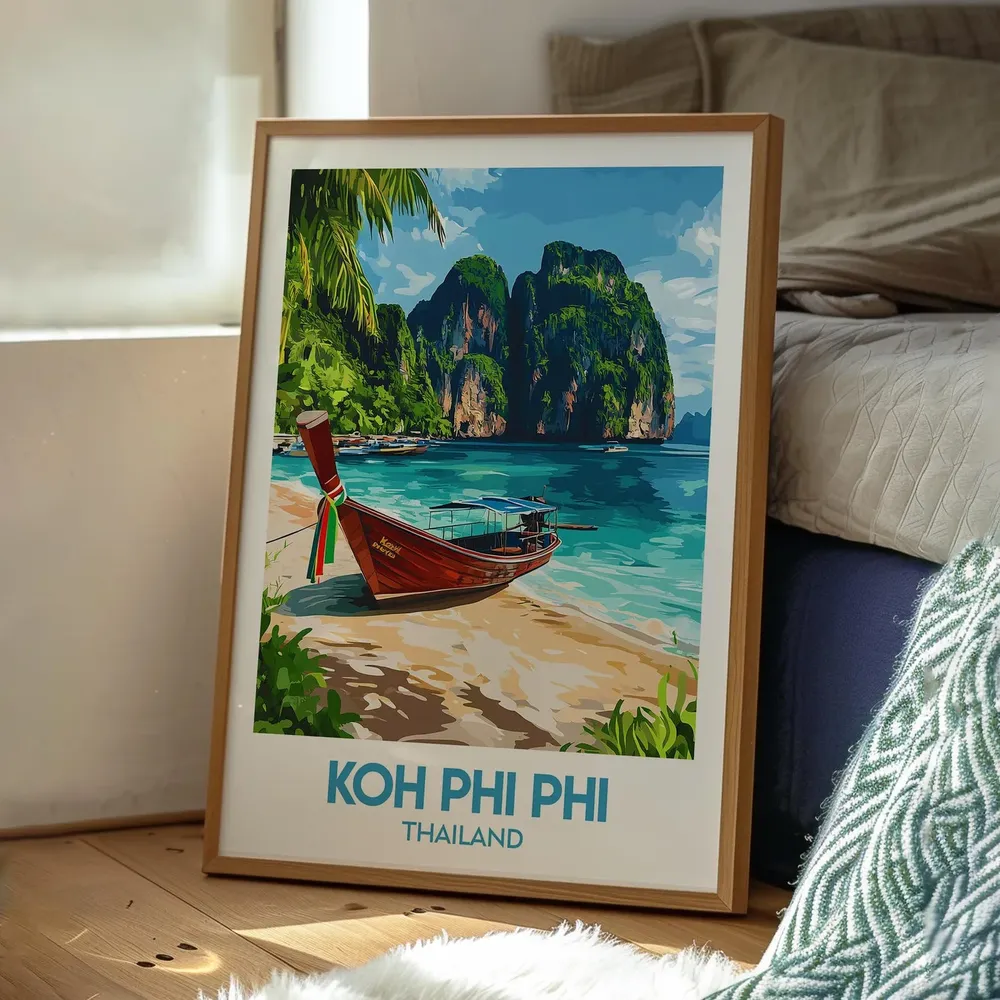 Koh Phi, Thailand Travel Poster, Maya Bay Islands - Image 3