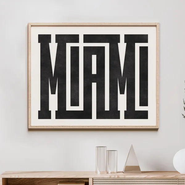 Miami Art Typography Design Florida Travel Poster