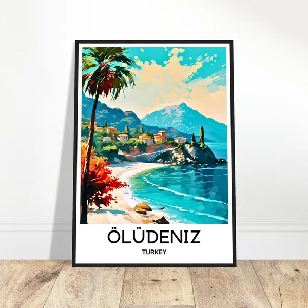 Oludeniz Travel Poster, Turkish Art Print