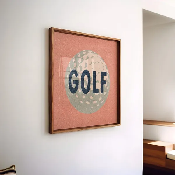Retro Golf Ball Art Print, Vintage Golf Dad Gift