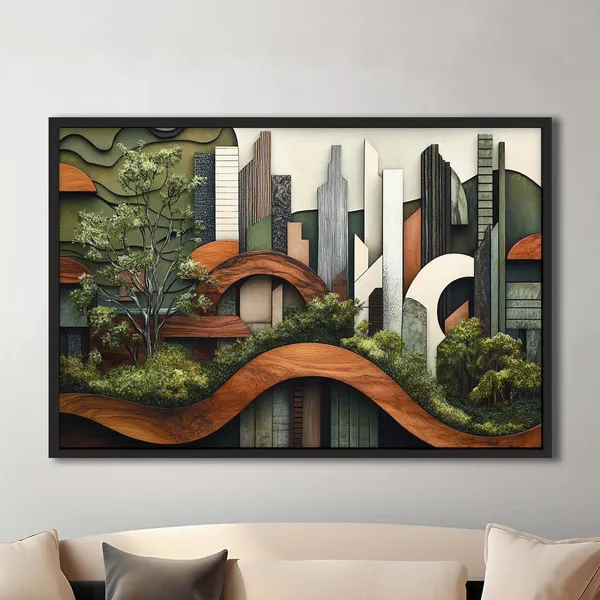 Abstract Wood Grain Art Print, Earthy Modern Decor