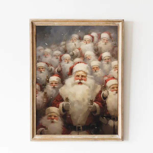 Santa Claus Vintage Holiday Decor Art Print