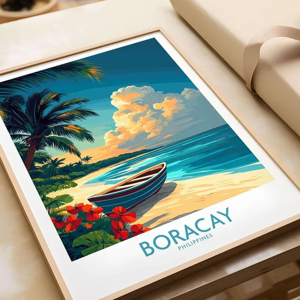 Boracay Travel Poster, Beach Philippines