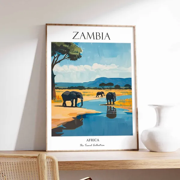 Zambia Beach Travel History Art Print