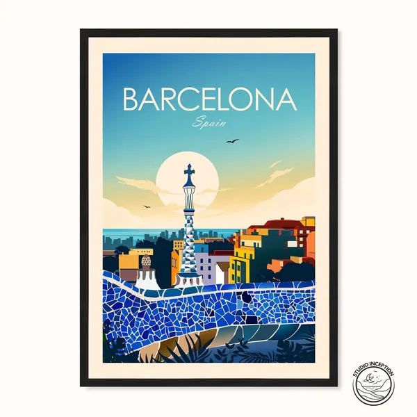 Barcelona Spain Decor Travel Poster