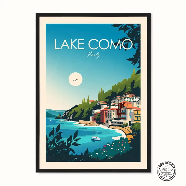 Amalfi Coast Vintage Travel Poster