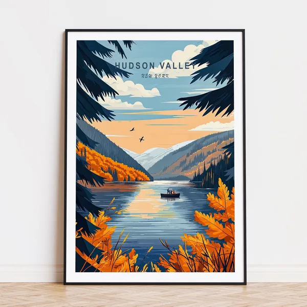 Hudson Valley Travel Poster, New York Art Print