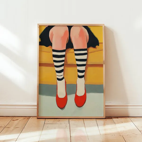 Stripe Fashion Abstract People, Contemporary Minimalist Art Print