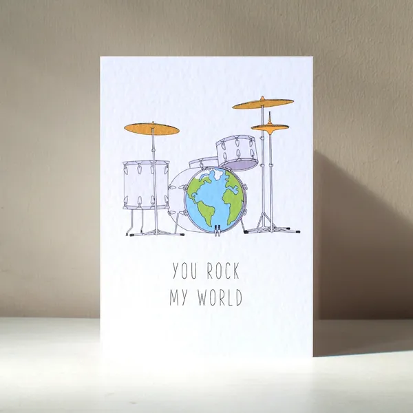 You Rock My World Personalized Rock N Roll Greeting Card