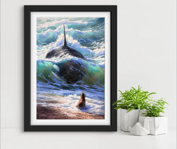 Faith Or Fate Orca Seascape Poster Art Print