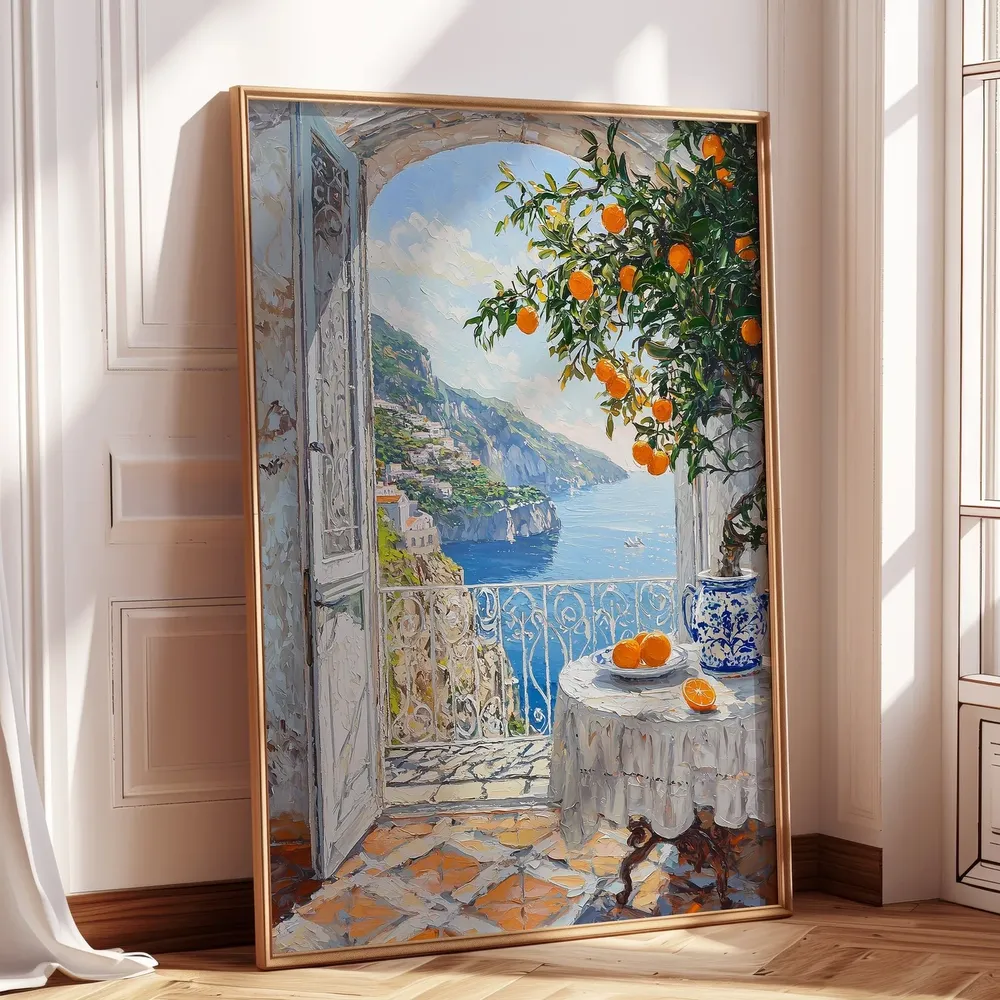 Amalfi Coast Window Scene Travel Poster - Image 3
