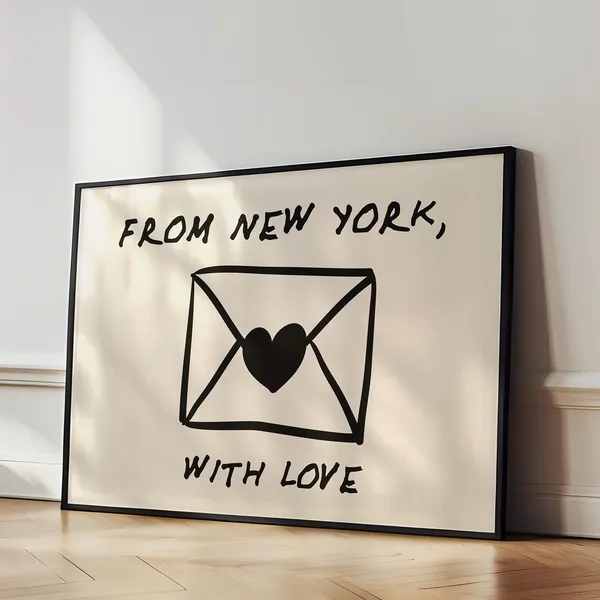 Love Letter Print, Retro NYC Typography Poster