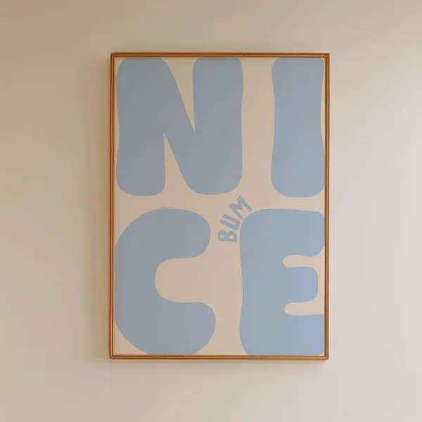 Nice Bum Funny Bathroom Typography Art Print