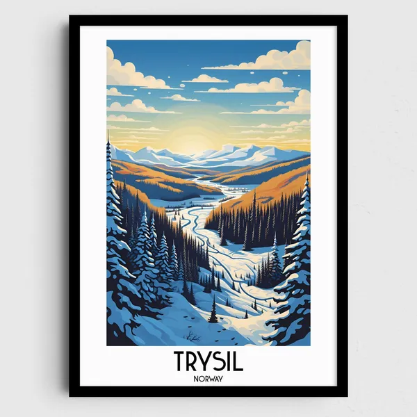 Trysil Travel Poster, Scandinavia Home Decor