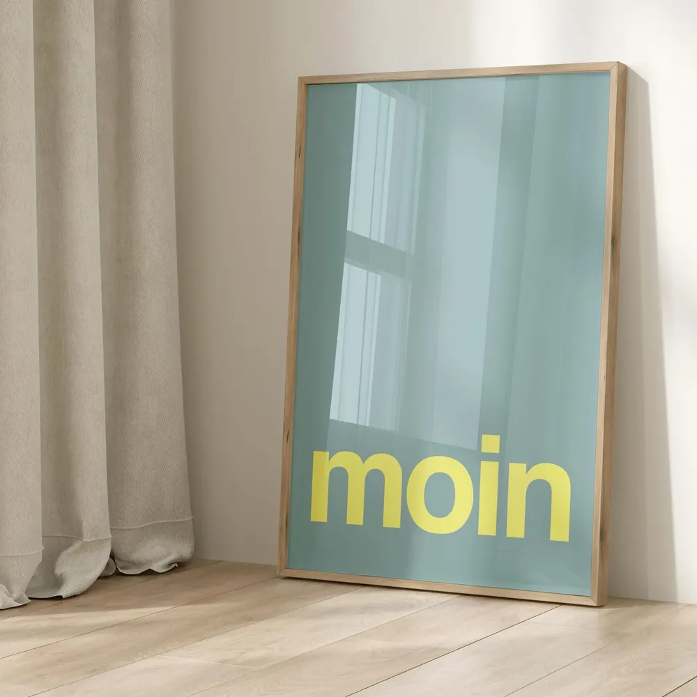 Moin Turquoise Neon Poster