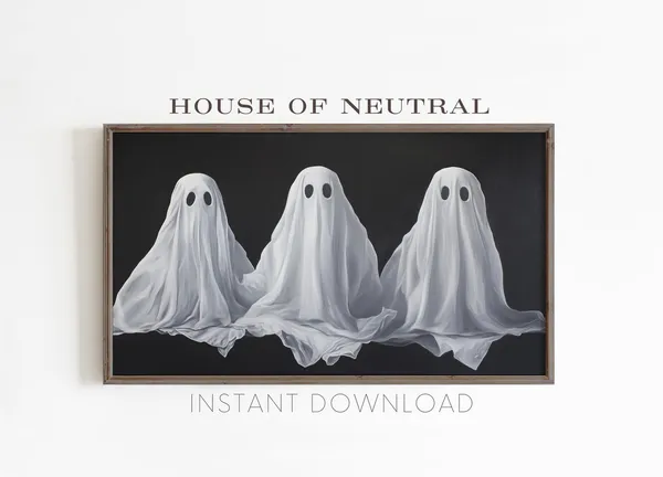 Three Ghosts Contemporary Halloween Wall Art Print