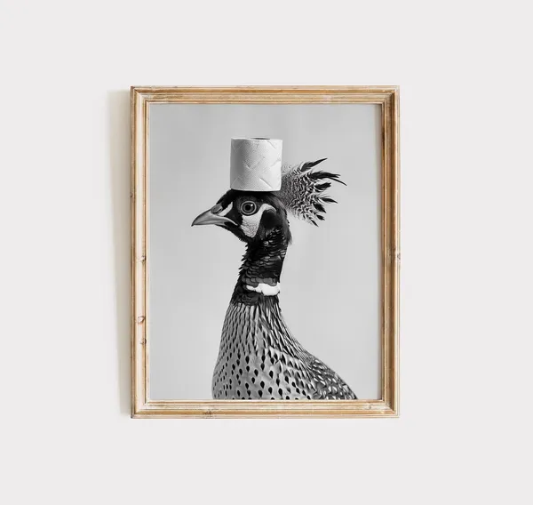 Pheasant Animal Bathroom Poster Print