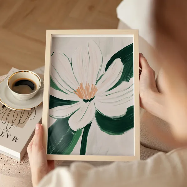 Minimalist Floral Art Print, Modern Botanical Illustration