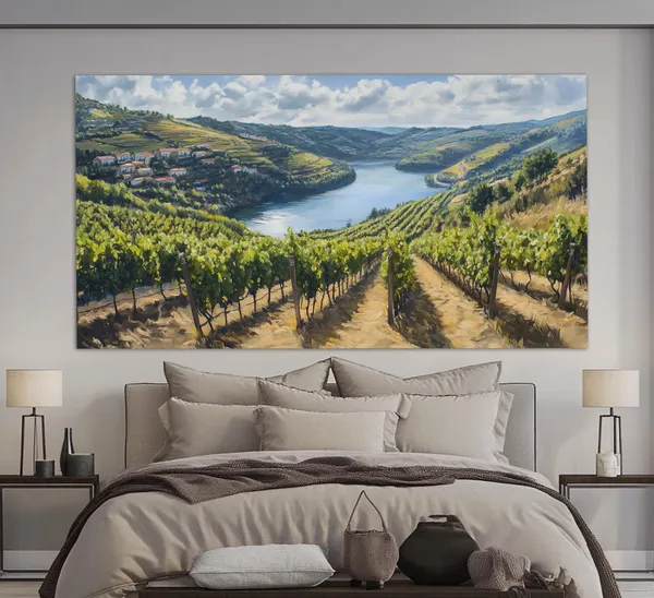 Douro Valley Vineyards, Portugal Vintage Travel Poster