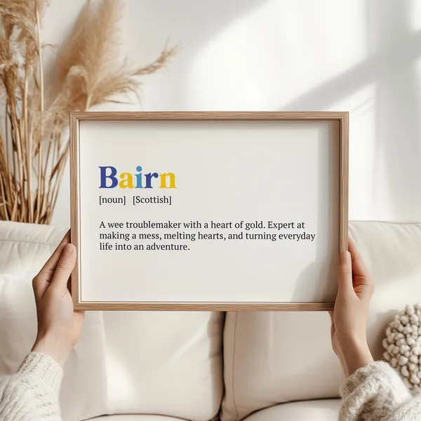 Bairn Scottish Definition Art Print, Nursery Decor