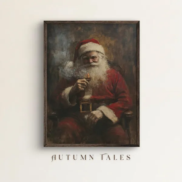 Santa Claus Moody Cozy Wall Art Print