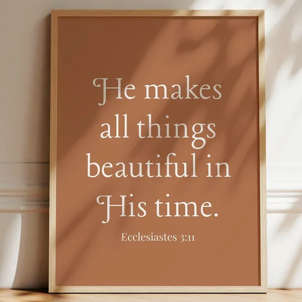 Christian Wall Art Print, Modern Scripture for Fall
